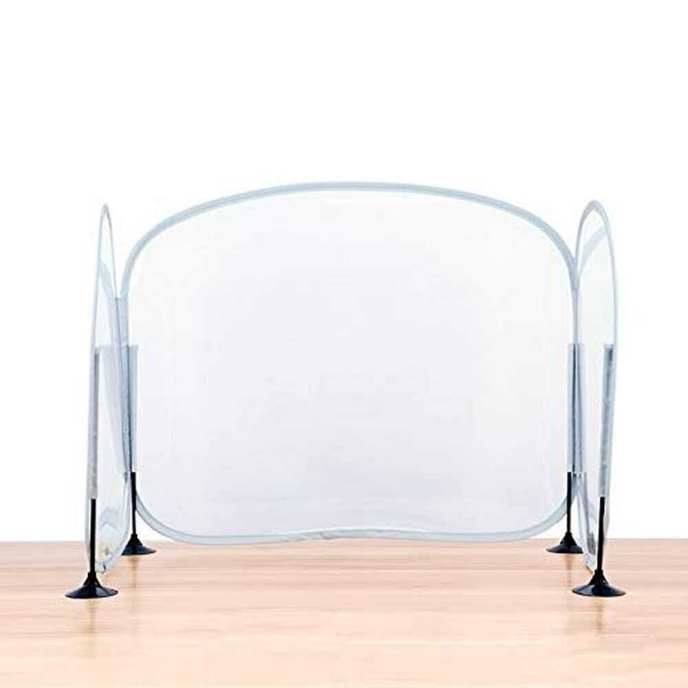Sneeze Guard Desk Shield - Plastic Divider Screen for Desk, Table or Counter
