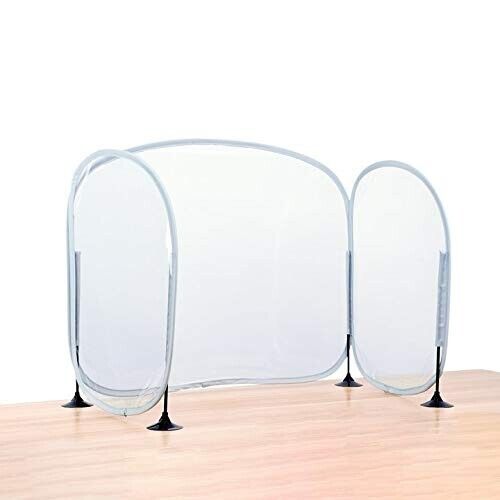Sneeze Guard Desk Shield - Plastic Divider Screen for Desk, Table or Counter