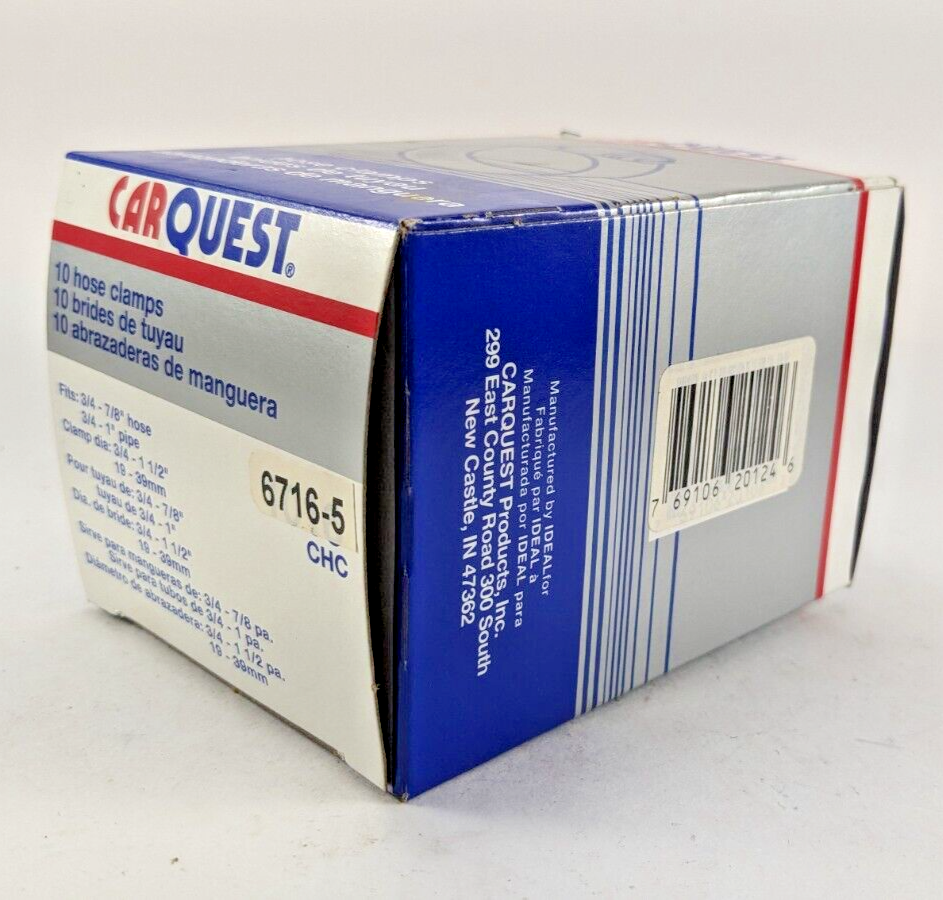 Carquest 6716-5 3/4" - 7/8" hose clamps -- Box of 10