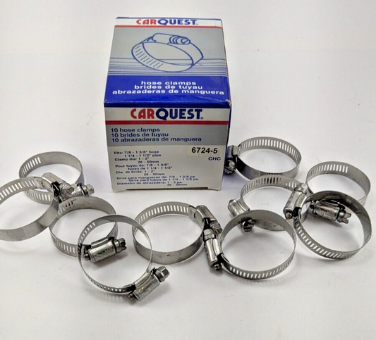 Carquest 6724-5 7/8"- 1 3/8" hose clamps -- Box of 10