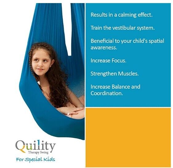 Quility Indoor Therapy Swing Hammock for Kids w/Special Needs 165 lbs, Blue NEW