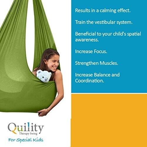 Quility Indoor Therapy Swing Hammock for Kids w/Special Needs 165 lbs, Blue NEW