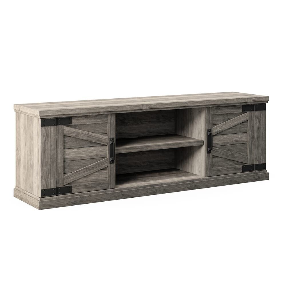 65" Farmhouse TV Stand Console W/Storage For TVs Up To 69",Gray Wash