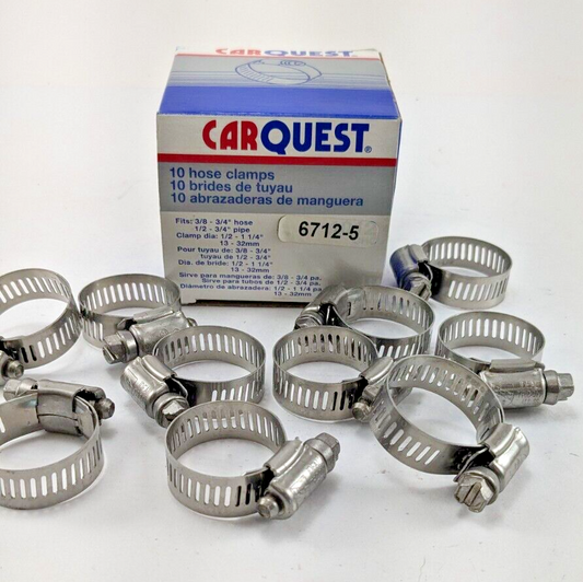 Carquest 6712 3/8" - 3/4" hose clamps -- Box of 10