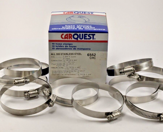 Carquest 6552 2.75" - 3" hose clamps - Stainless Steel - Box of 10