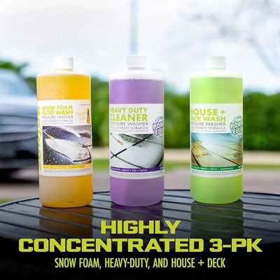 Sun Joe 3 Pack Pressure Washer Concentrate Formula, Biodegradable Detergent Trio