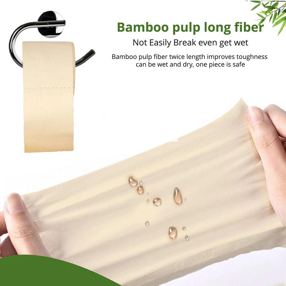 Care Natural Bamboo Toilet Paper, Unbleached, Tree-Free & Lint-Free, 3-Ply Bath Tissue