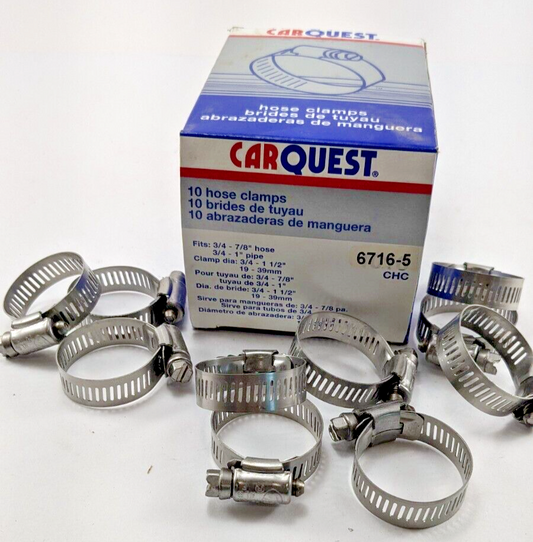 Carquest 6716-5 3/4" - 7/8" hose clamps -- Box of 10