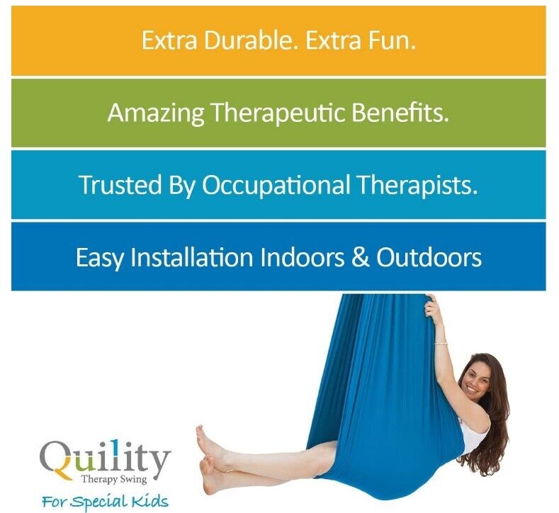 Quility Indoor Therapy Swing Hammock for Kids w/Special Needs 165 lbs, Blue NEW