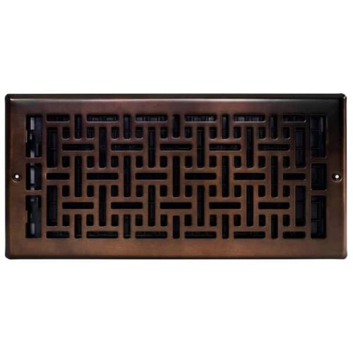 Decor Grates AJ612W-RB 12in x 6in Oriental Bronze Wall Register Open Box